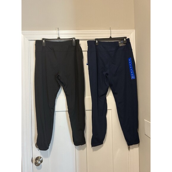 Athletic Pants / Joggers  (Lot Of 2)  Size Large Black And Navy Blue Wide Soft - Picture 4 of 4